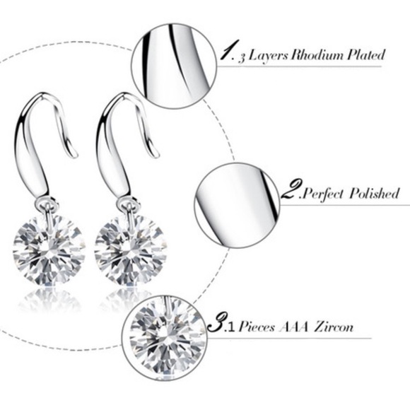 5⭐️Rated Sparkly CZ Drilled Earrings - Picture 3 of 6